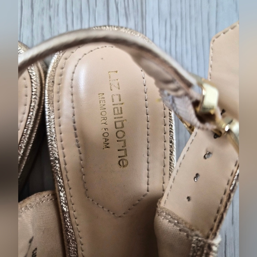 Liz Claiborne Gold and Beige Slingback Flats - Picture 3 of 4